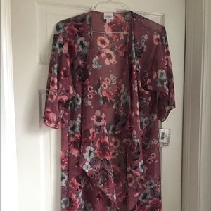 NWT LuLaRoe Shirley mauve floral kimono